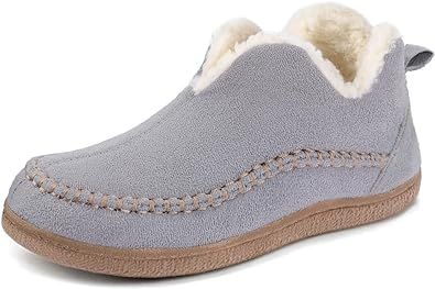 Wishcotton Women's Ankle Bootie Moccasin Slippers,Ladies Warm Winter Indoor Outdoor House Shoes With Memory Foam