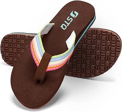 STQ Womens Quick Dry Flip Flops with Yoga Mat?Arch Support Thong Sandals