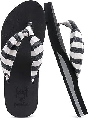 KuaiLu Women's Yoga Foam Flip Flops with Arch Support Thong Sandals Non-Slip