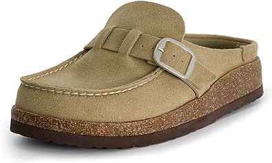 CUSHIONAIRE Women's Hobby Genuine Leather Cork Footbed Clog with +Comfort